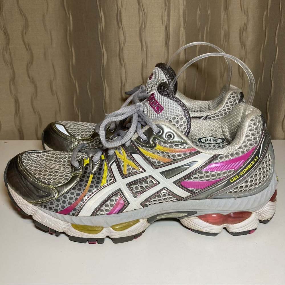 Asics Gel Nimbus 13 T192n Women's Running Shoes Sneakers Silver